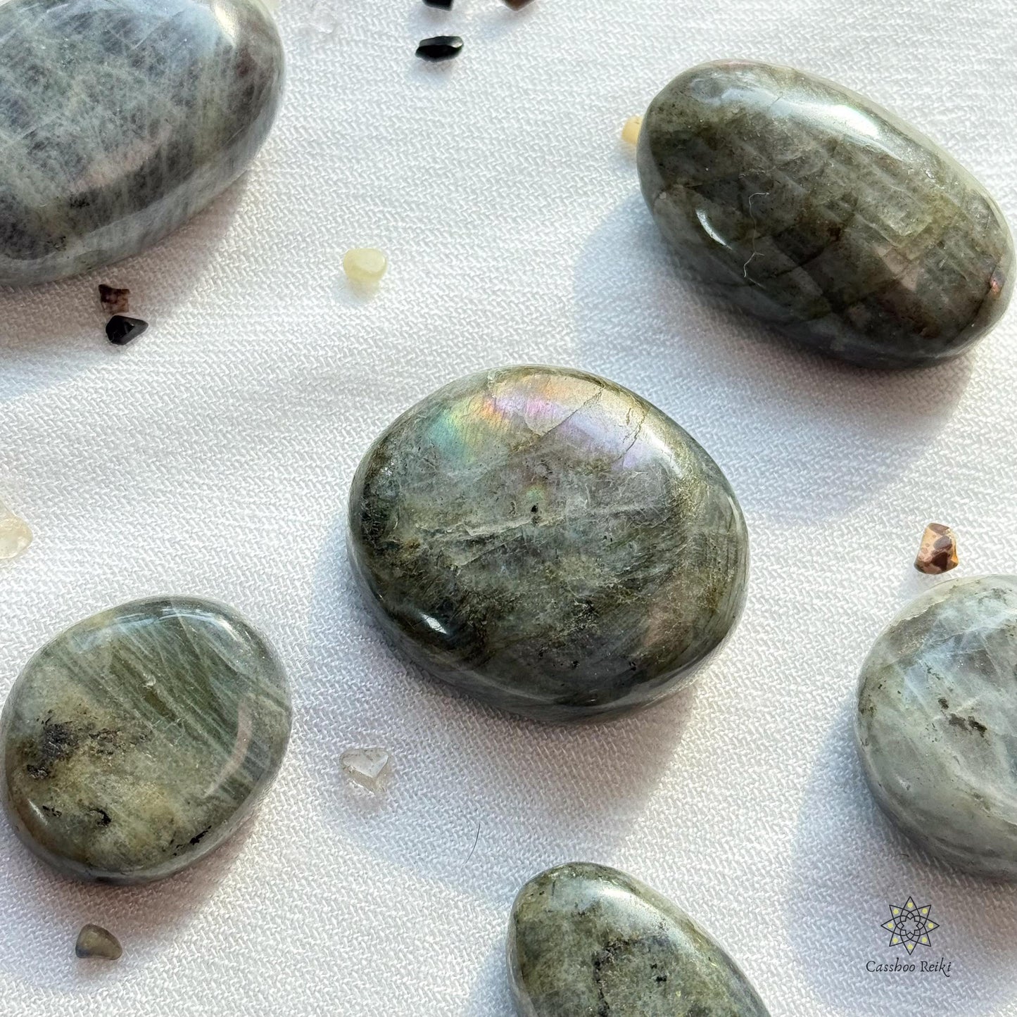 Labradorite Large Flat Tumbled Stones | Palm Stones | Stone for Spiritual Awakening and Intuition | Intuitive Stone