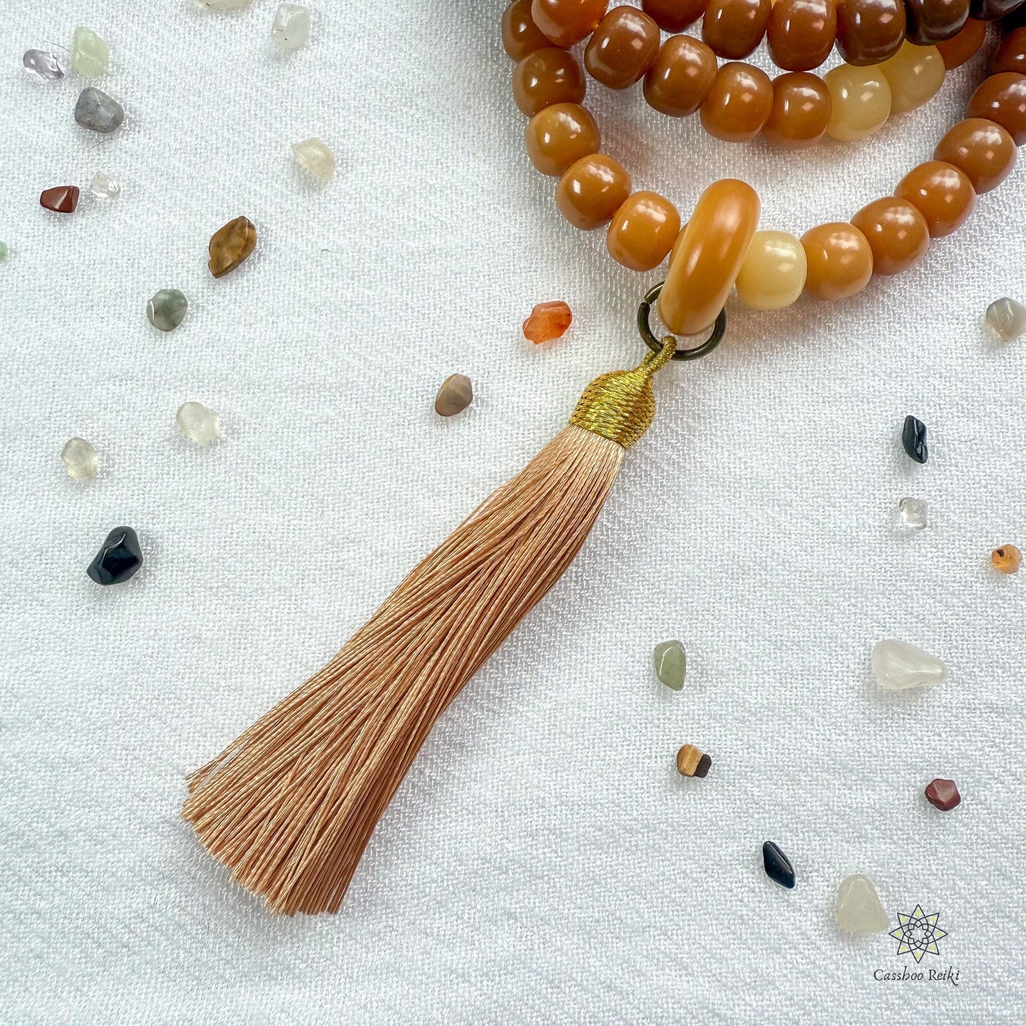 Bodhi Root Prayer Beads | Polished Bodhi Seeds Mala | 108 Beads Mala
