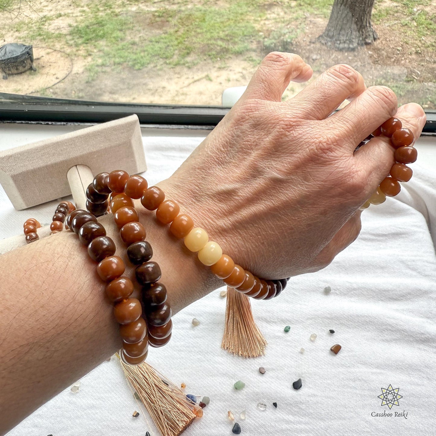 Bodhi Root Prayer Beads | Polished Bodhi Seeds Mala | 108 Beads Mala