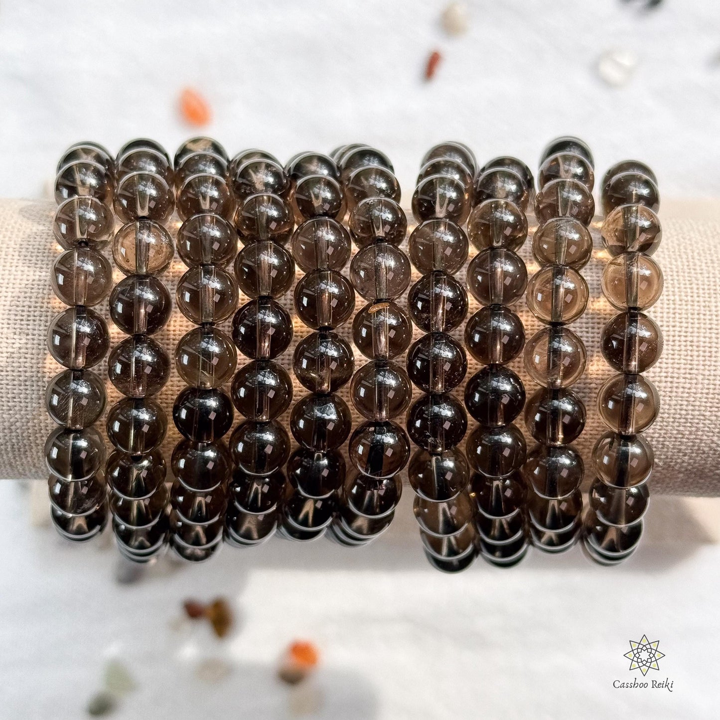 Smoky Quartz  6mm Beads Bracelet | Natural Gemstone Beaded Bracelet | Quartz Beads Bracelet | June birthstone