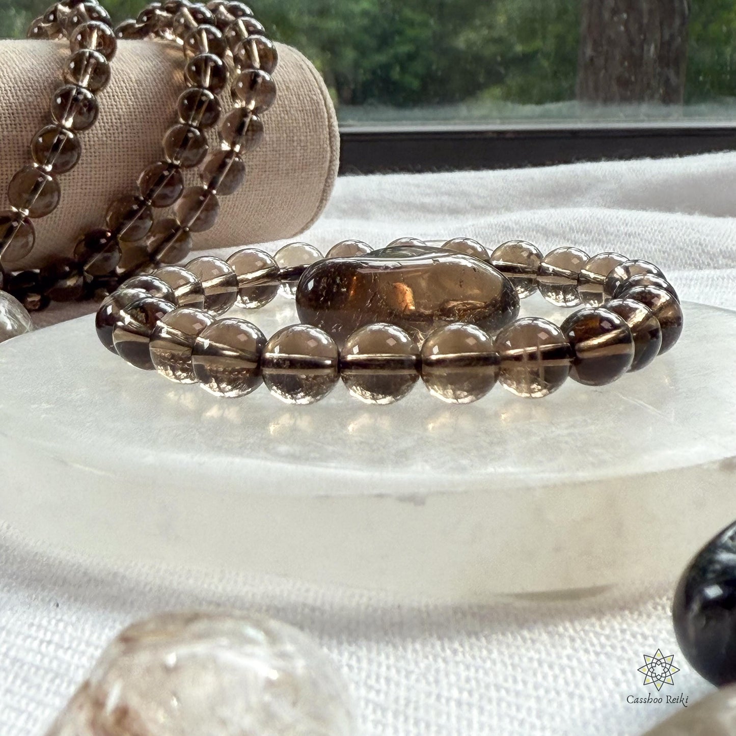 Smoky Quartz  6mm Beads Bracelet | Natural Gemstone Beaded Bracelet | Quartz Beads Bracelet | June birthstone