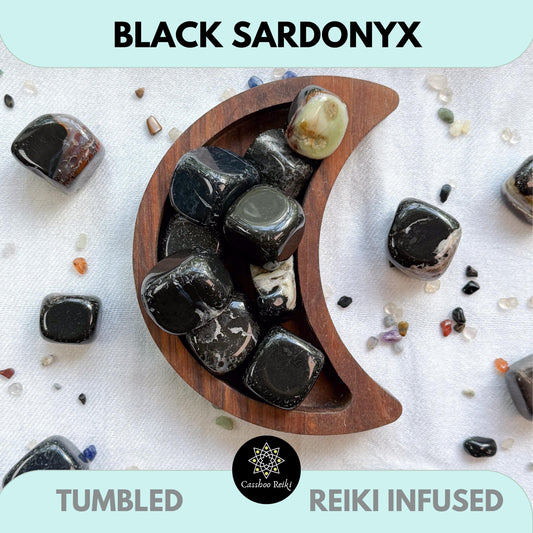 Tumbled Black Sardonyx | Black Agate | August Birthstone