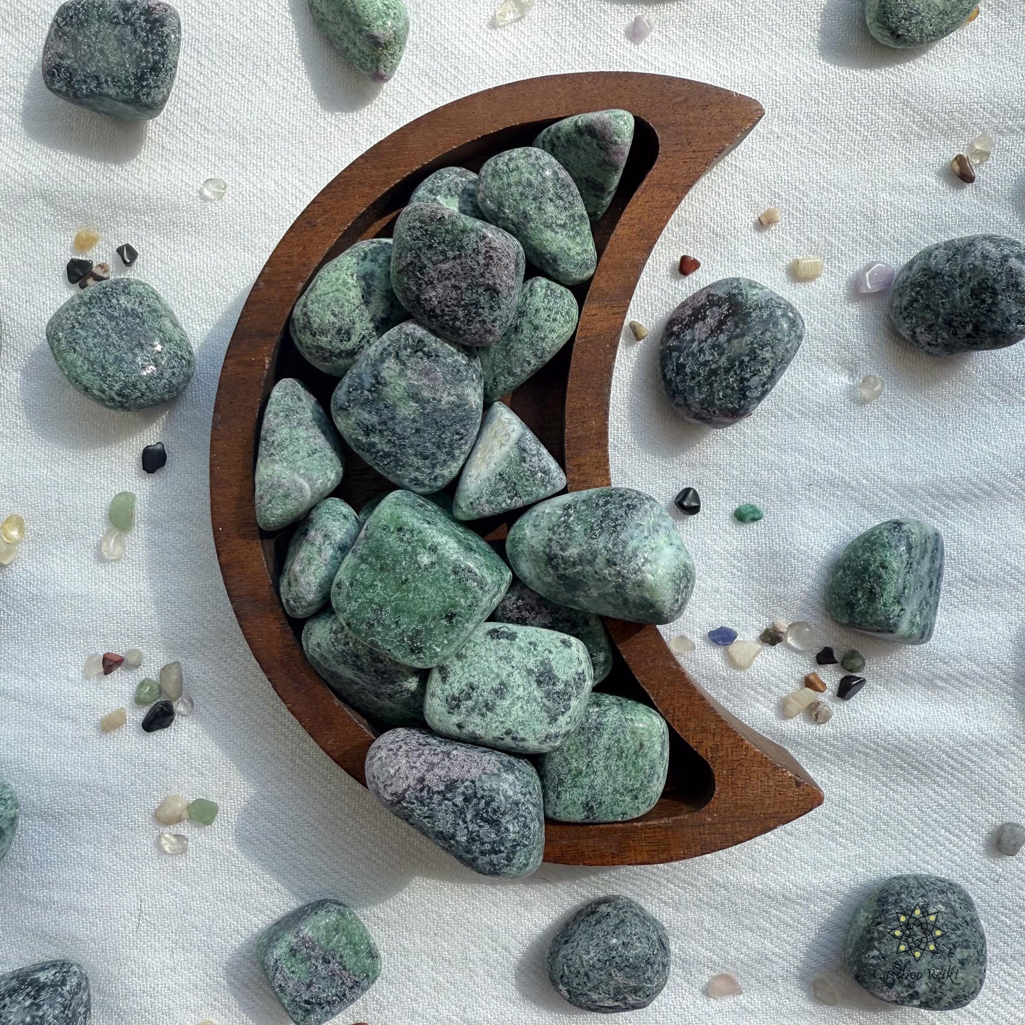 Tumbled Ruby in Zoisite | Anyolite | Crystal for Aries and Aquarius | Stone for Love & Partnerships