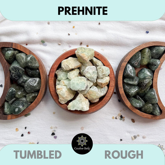 Prehnite, Tumbled or Rough | Gift for Mediums or Psychics