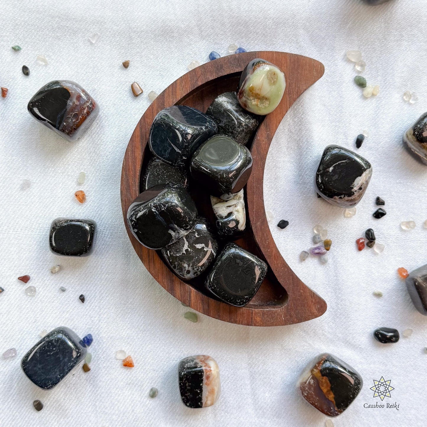 Tumbled Black Sardonyx | Black Agate | August Birthstone