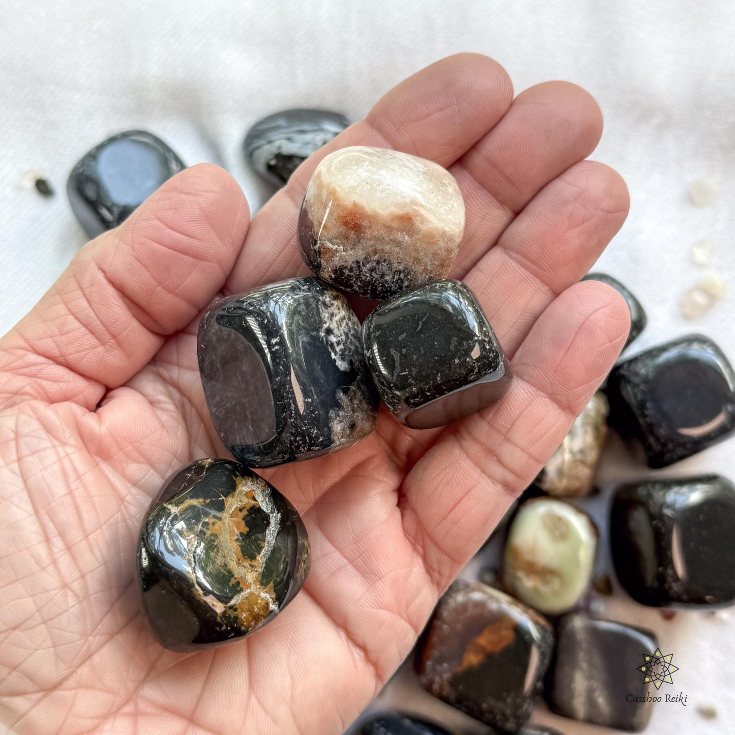 Tumbled Black Sardonyx | Black Agate | August Birthstone