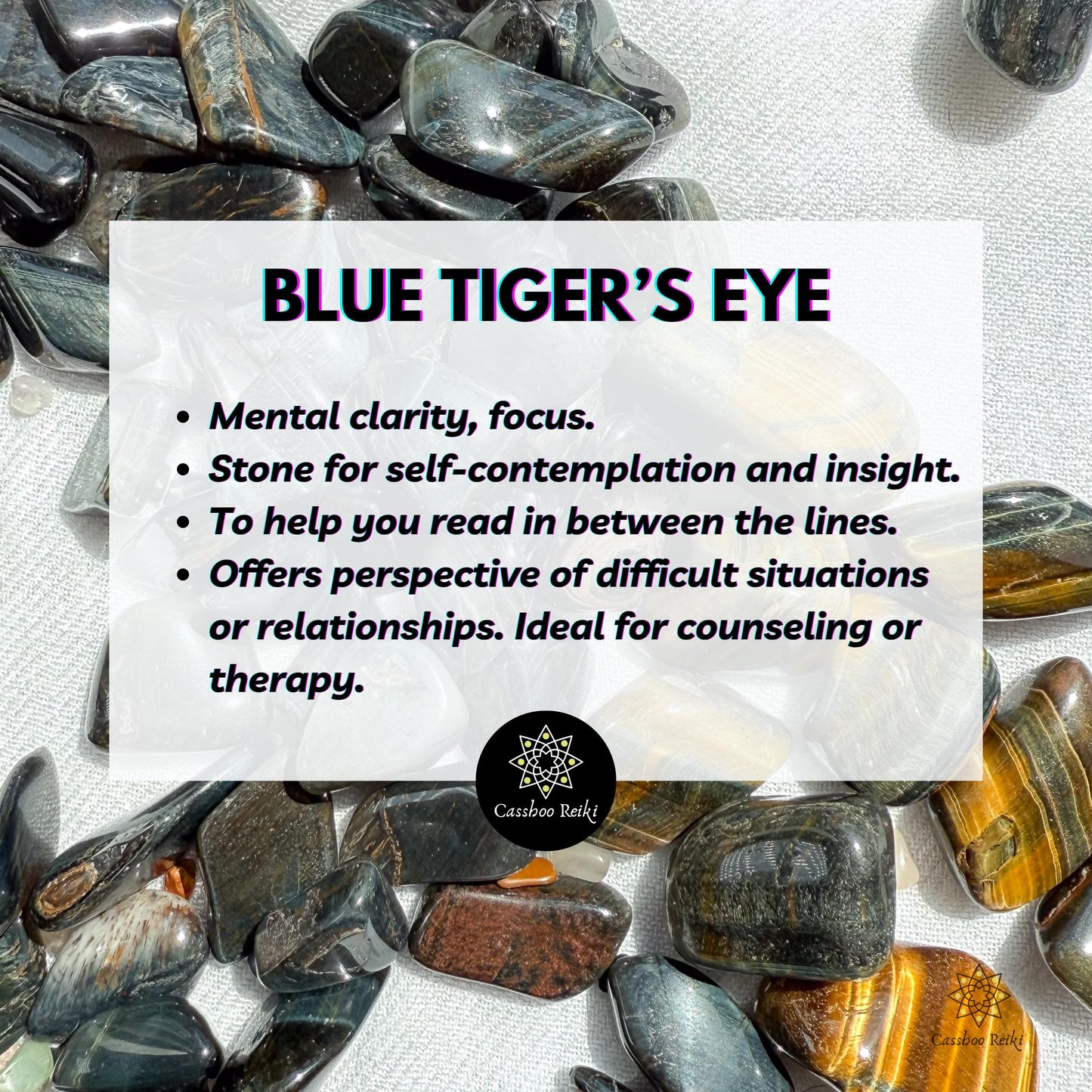 Blue Tiger Eye  | June Birthstone | Leo Zodiac Stone | Capricorn Zodiac Stone