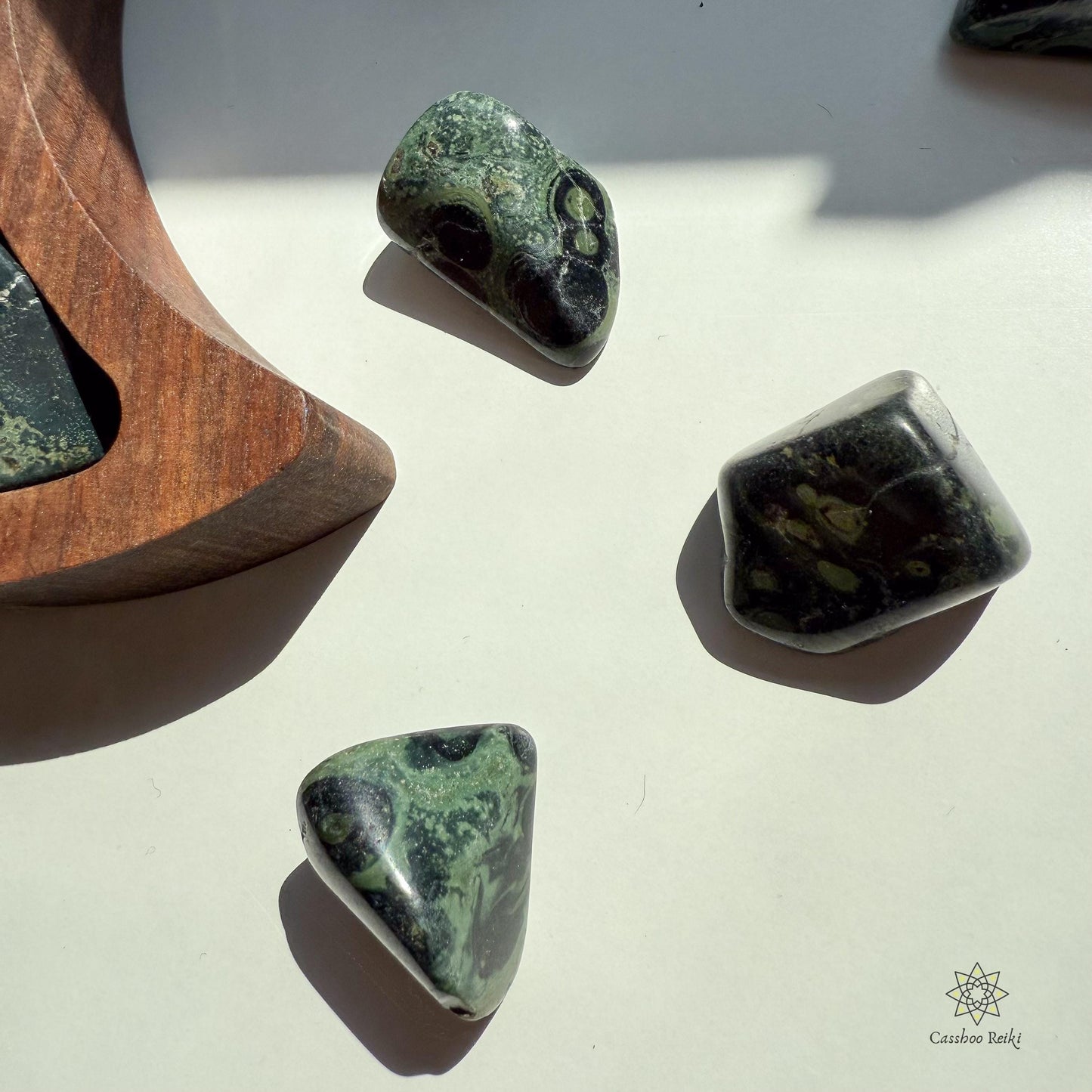 Tumbled Kambaba Jasper | Green Stromatolite | Crocodile Rock