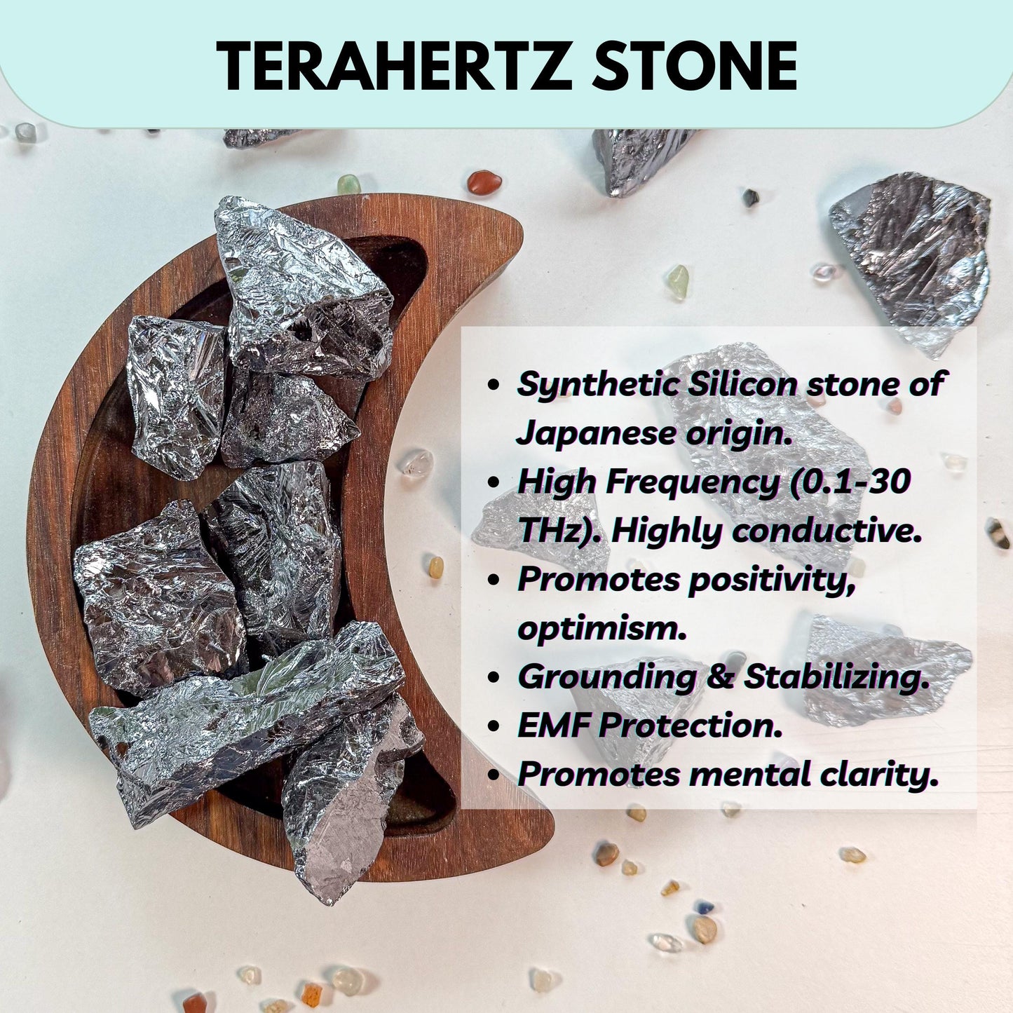 Terahertz Stone, Tumbled or Rough | Radiation of Life Stone