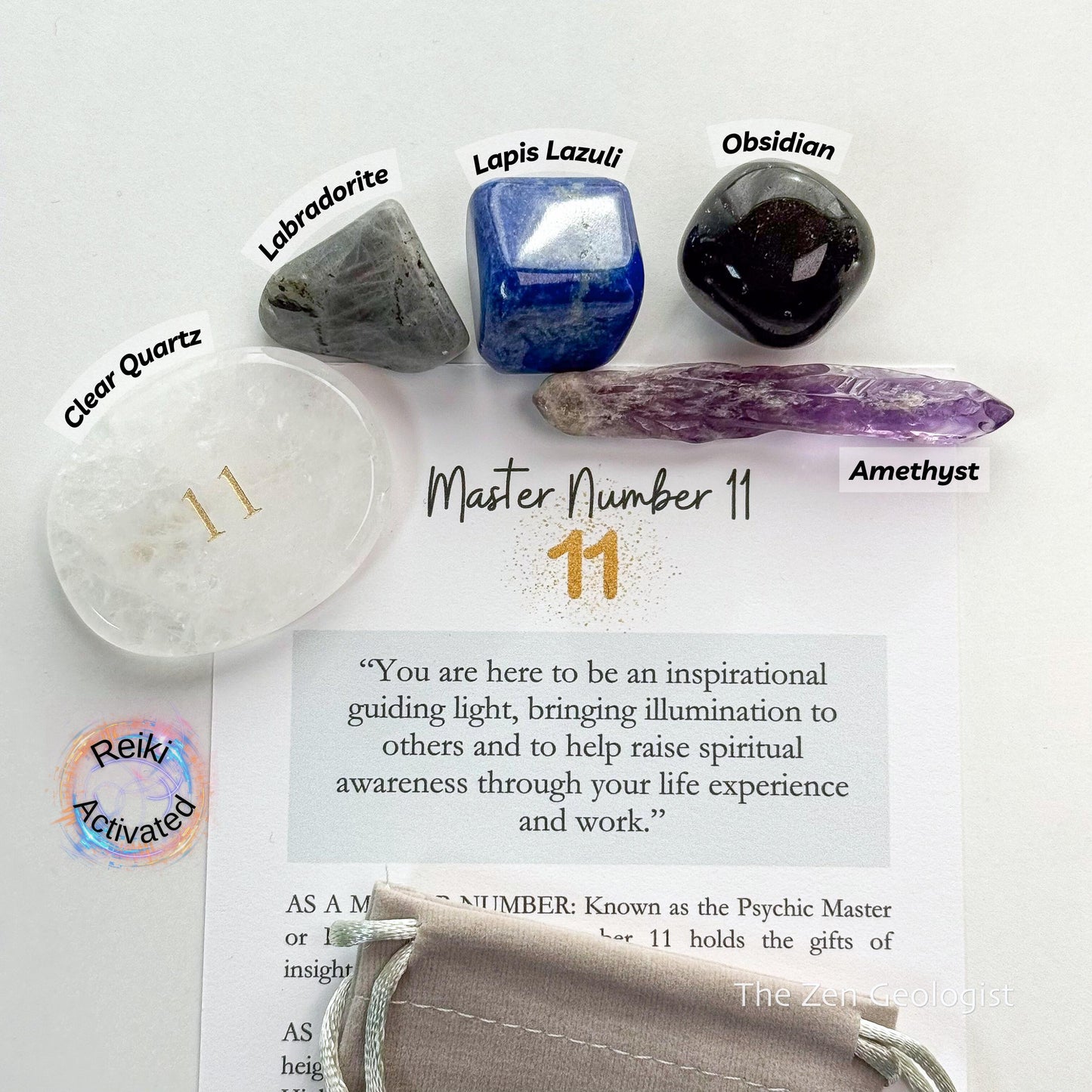 Master Path Number 11 Crystal Set | Angel Number 11 Stones
