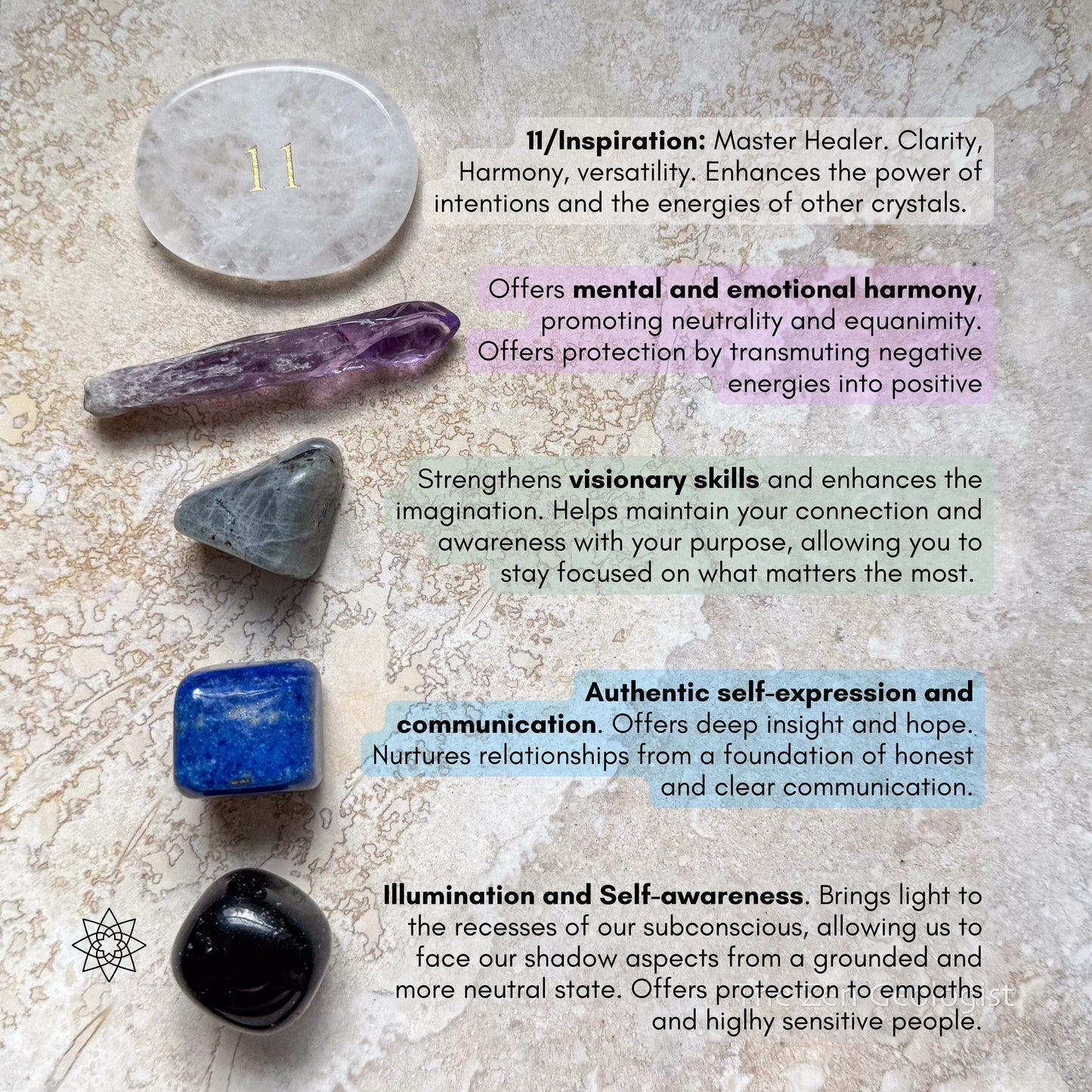 Master Path Number 11 Crystal Set | Angel Number 11 Stones