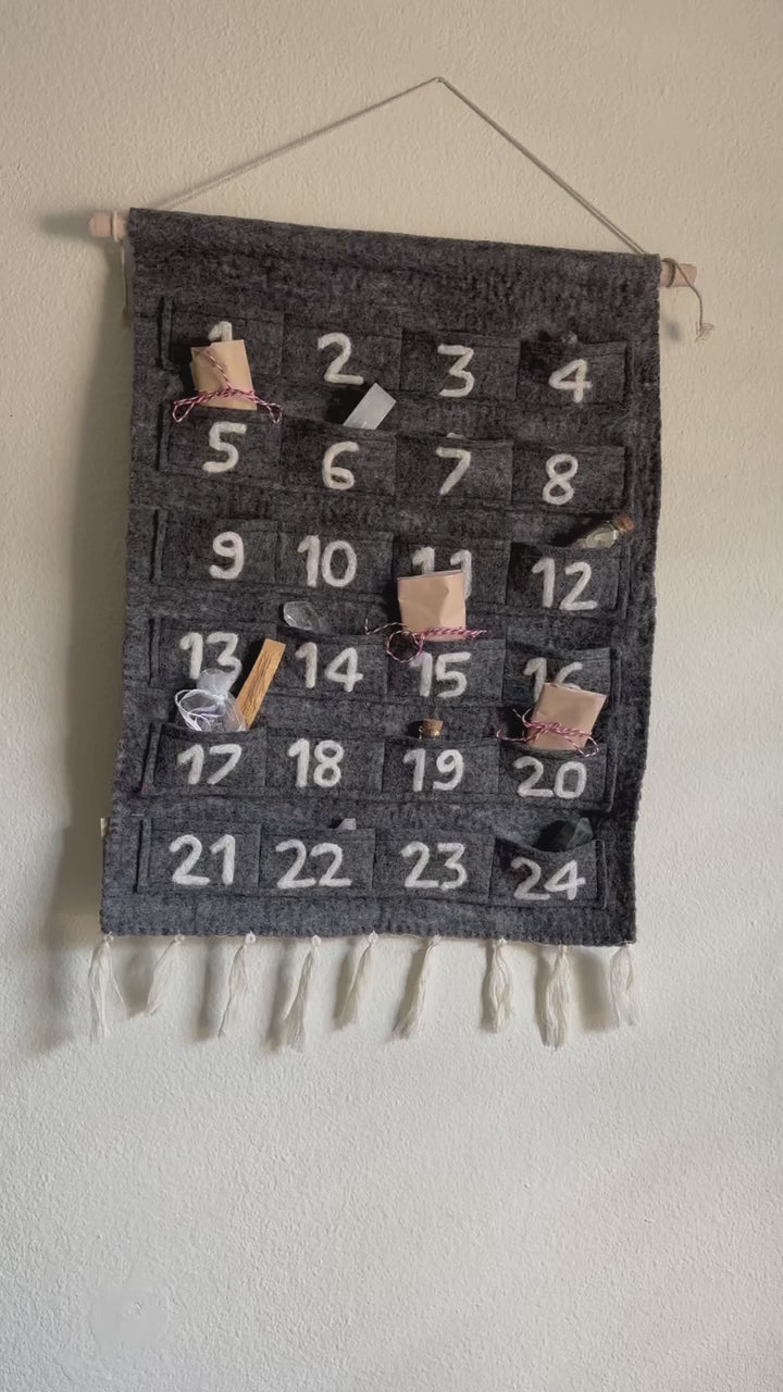 24-day Fabric advent calendar with pockets can be used in any season or occasion of the year
