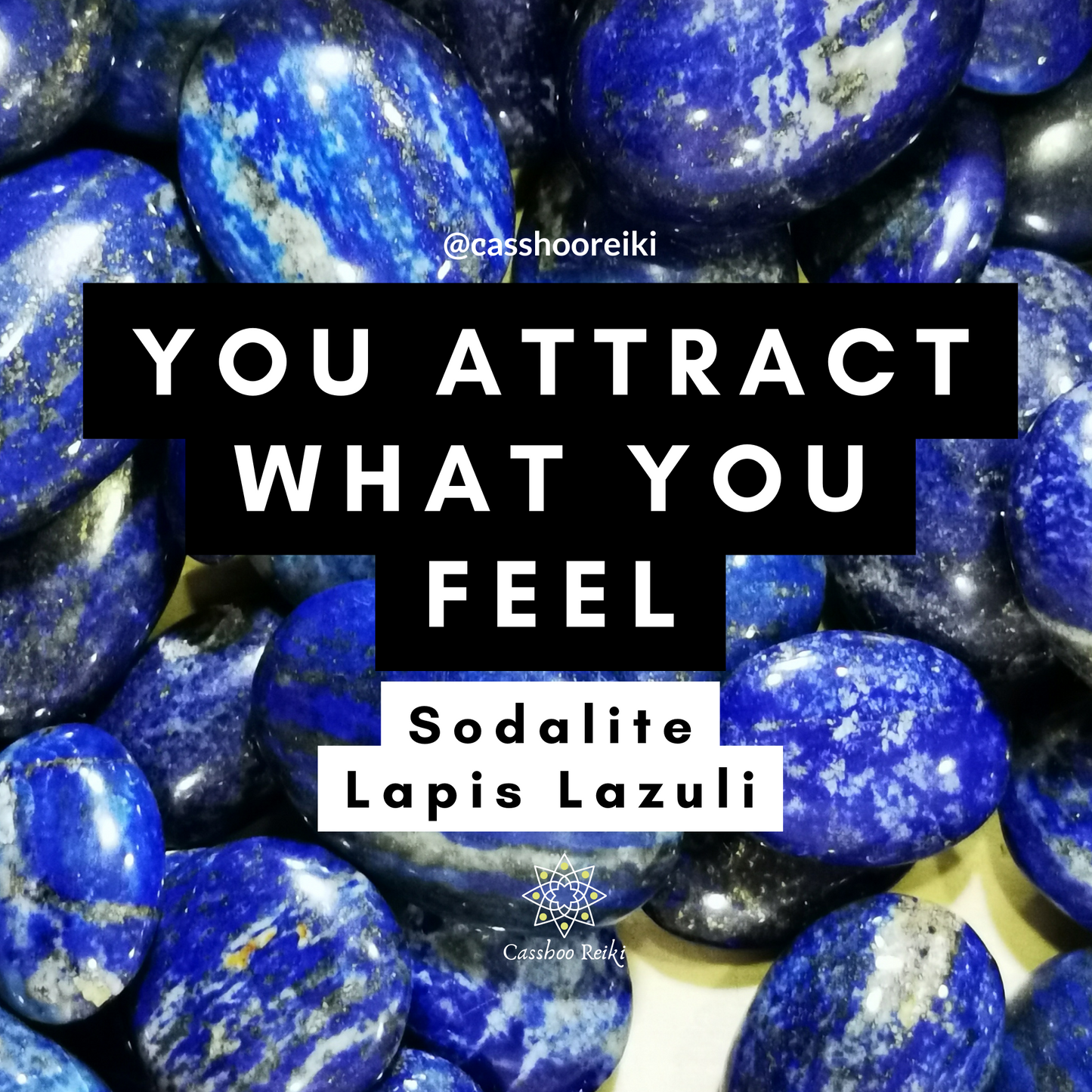 Wealth engraved Palm Stone in Lapis Lazuli