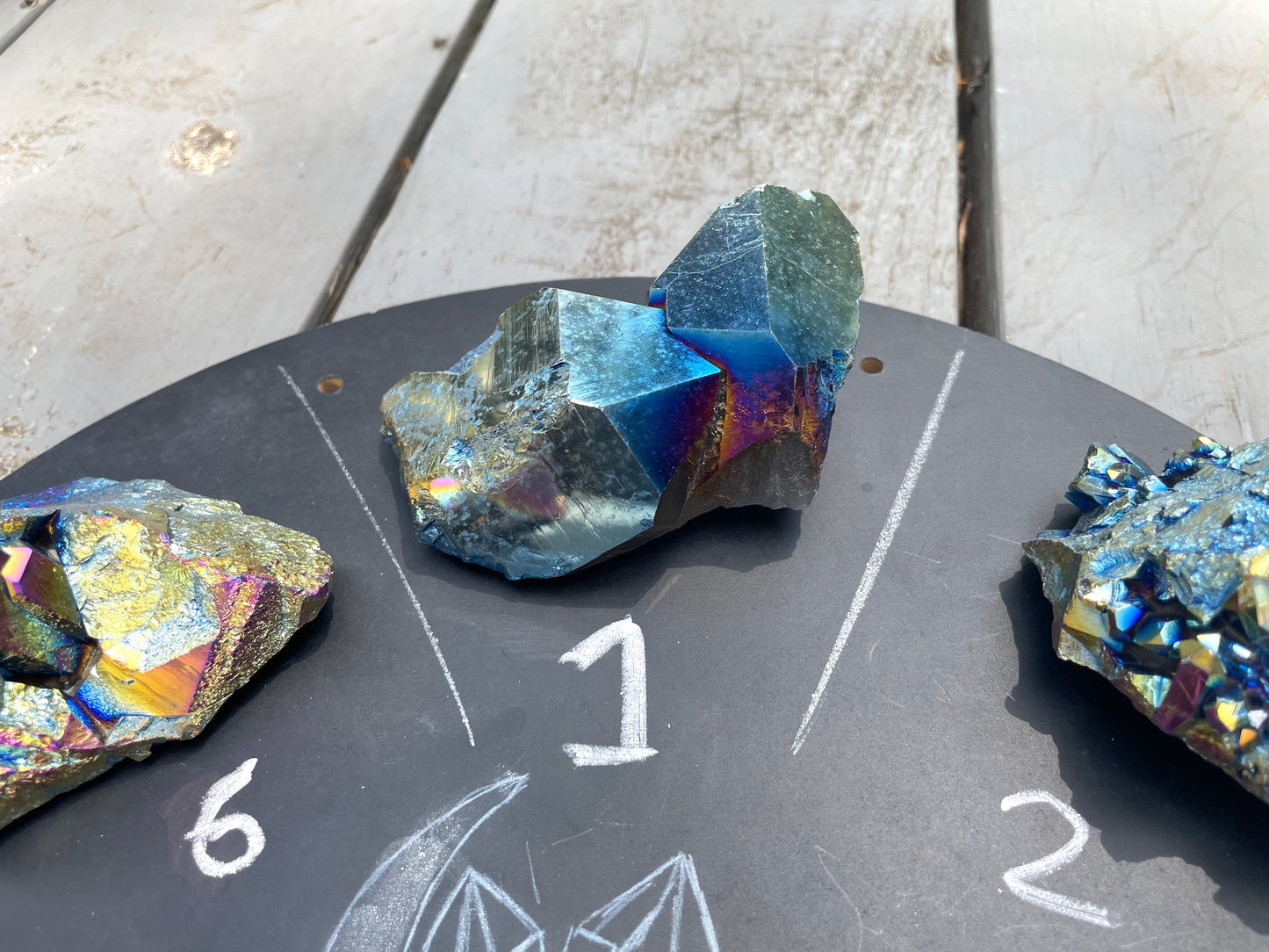 Titanium Angel Aura Quartz clusters