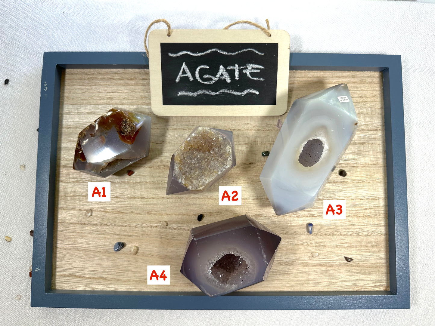 Polished Druzy Agate Double Points