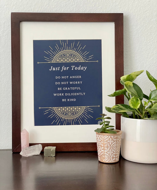 Reiki Precepts, Just for Today, 11' x 8.5', Digital download, PDF printable, English and Japanese