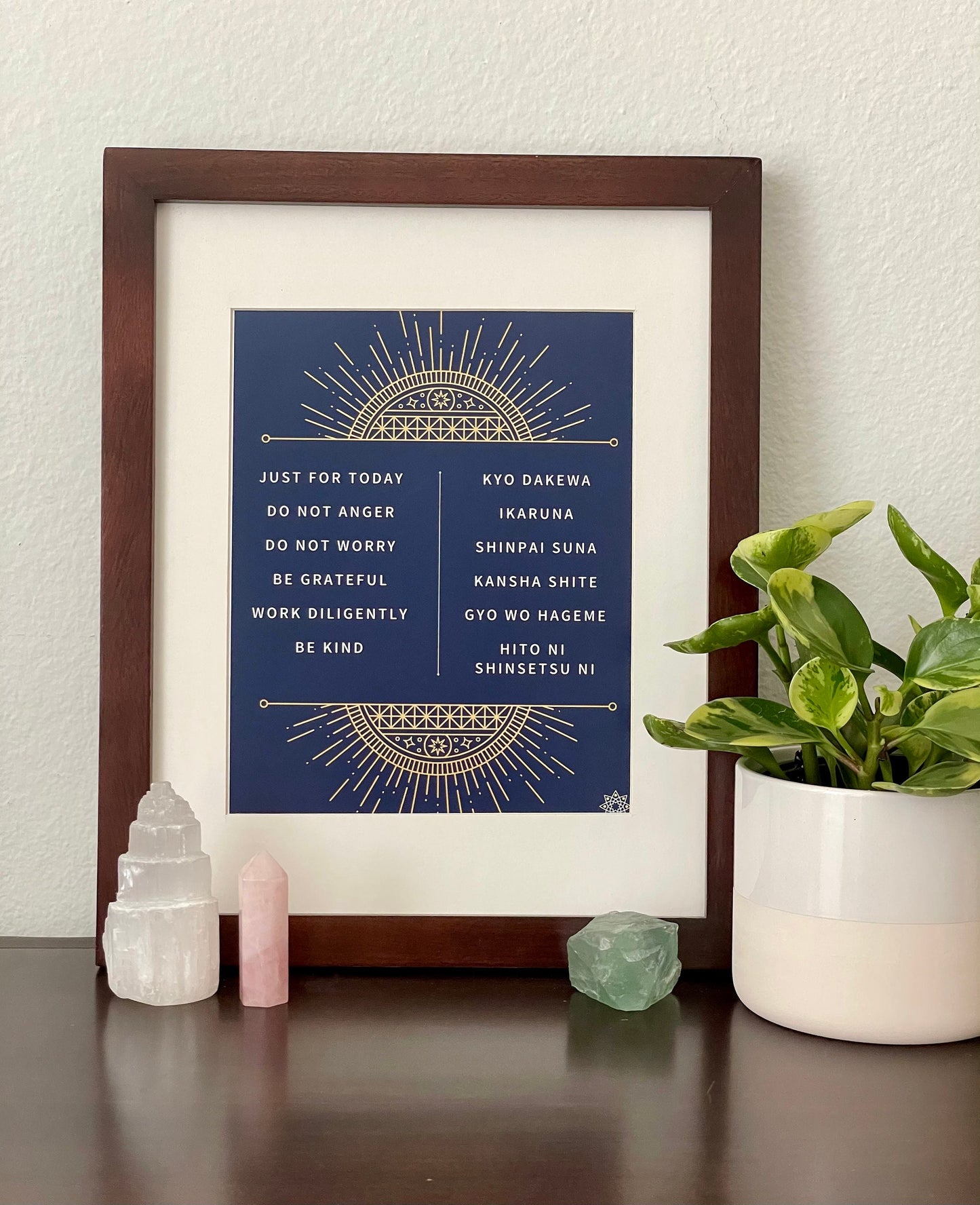 Reiki Precepts, Just for Today, 11' x 8.5', Digital download, PDF printable, English and Japanese