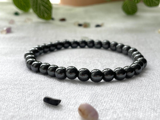 Magnetic Hematite bracelet | 6mm Gemstone beads Bracelet | Bracelet for Energy Protection | Bracelet for Protection from Negativity