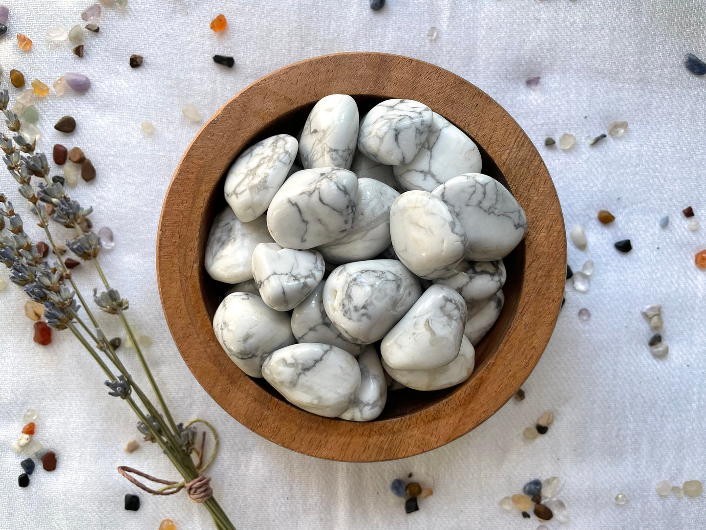 Howlite, Tumbled or Rough Crystal | Crown Chakra Stone | Crystal for Patience & Studying
