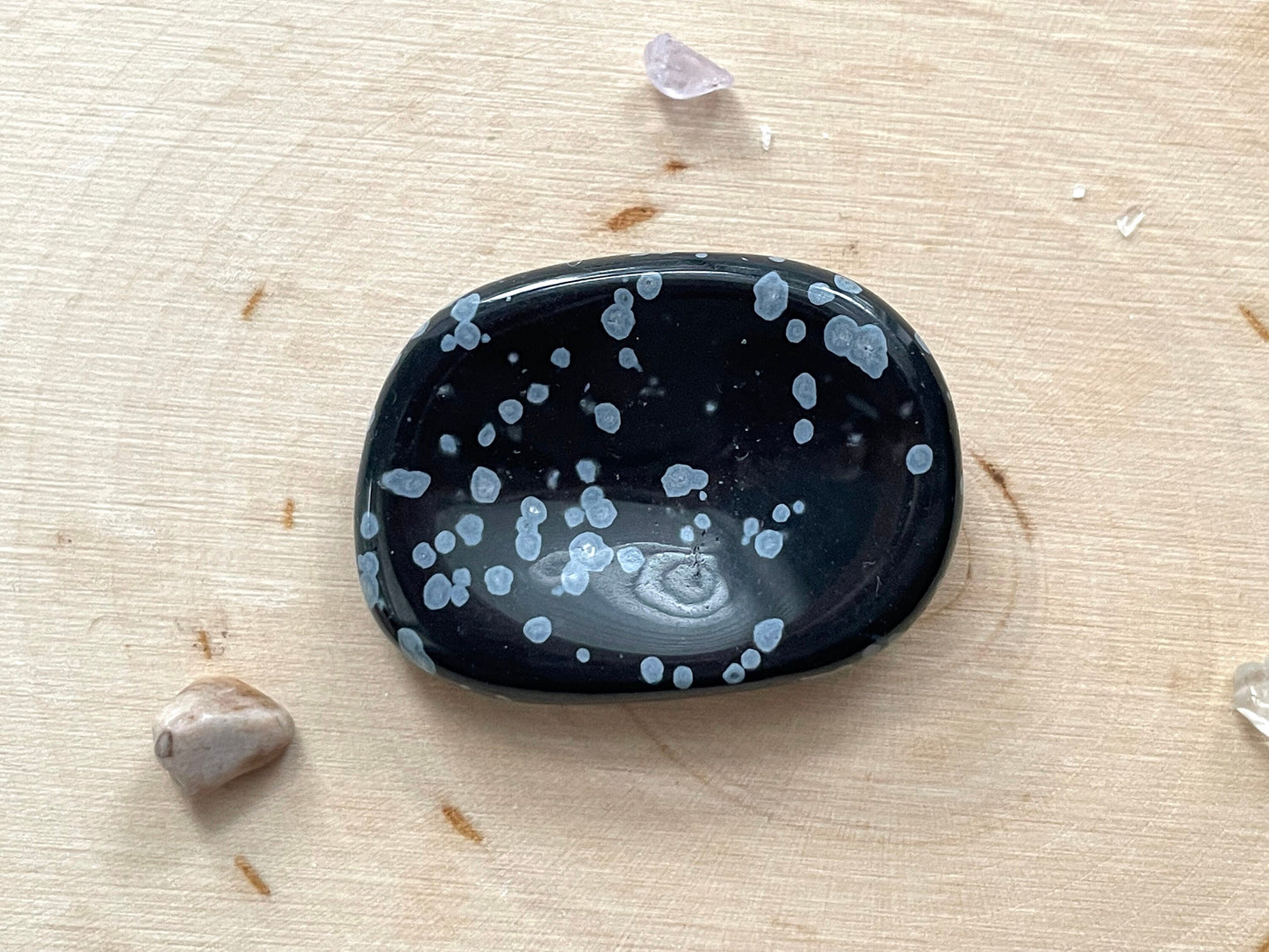 Worry Stone. Snowflake Obsidian | Crystal for Protection and Negative Thinking