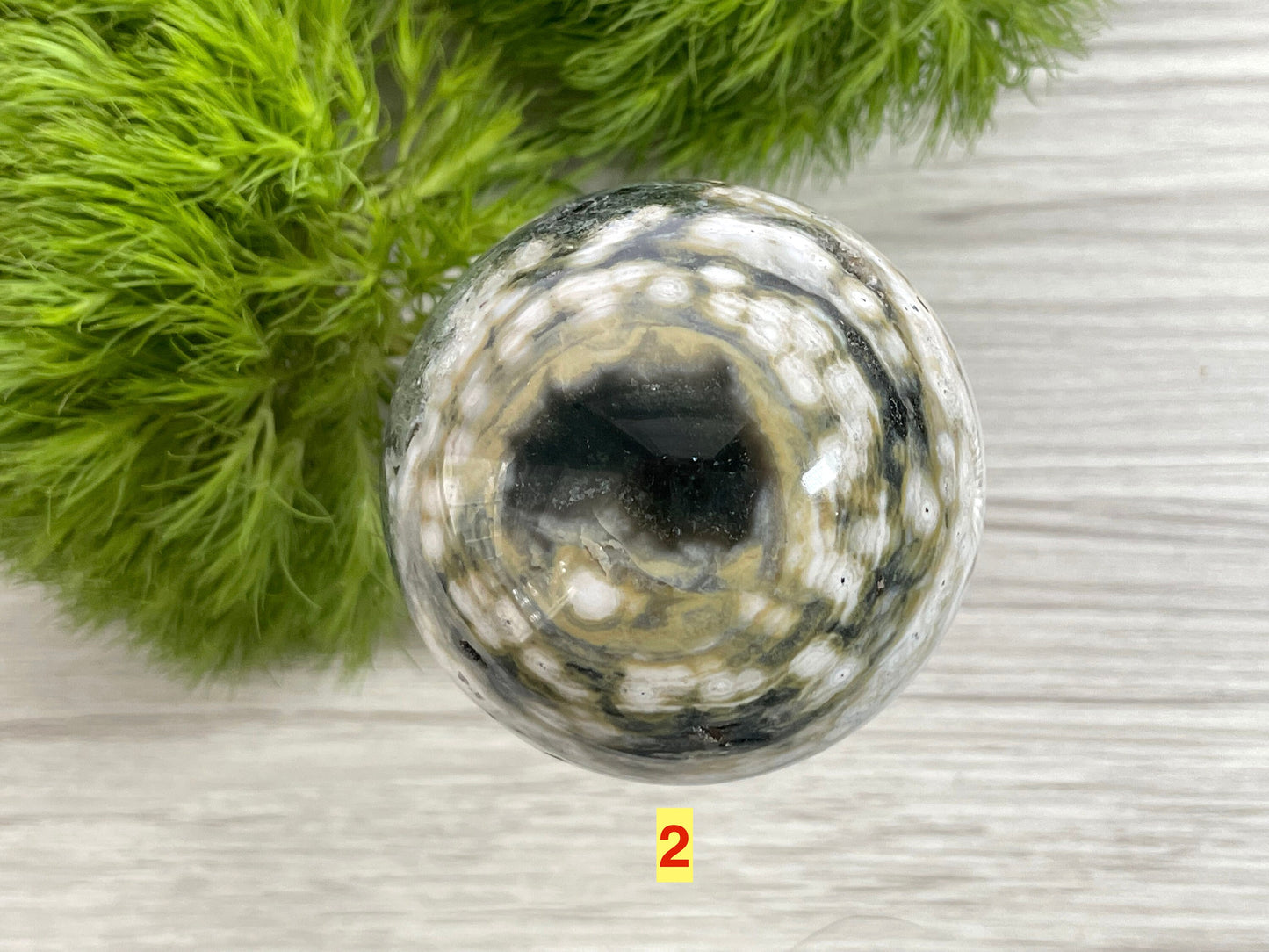 Flower Agate Sphere. Reiki Infused