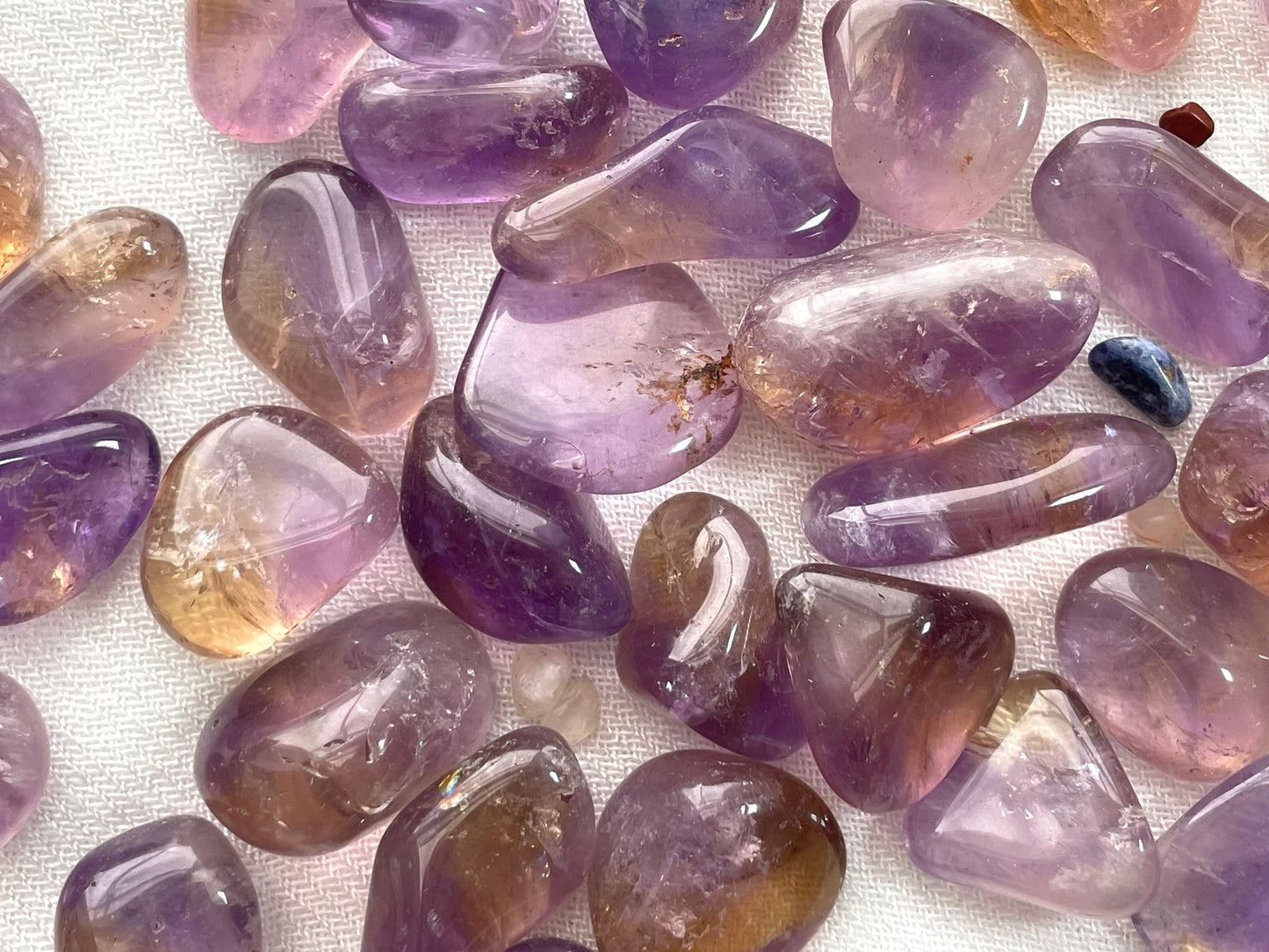 Ametrine, tumbled