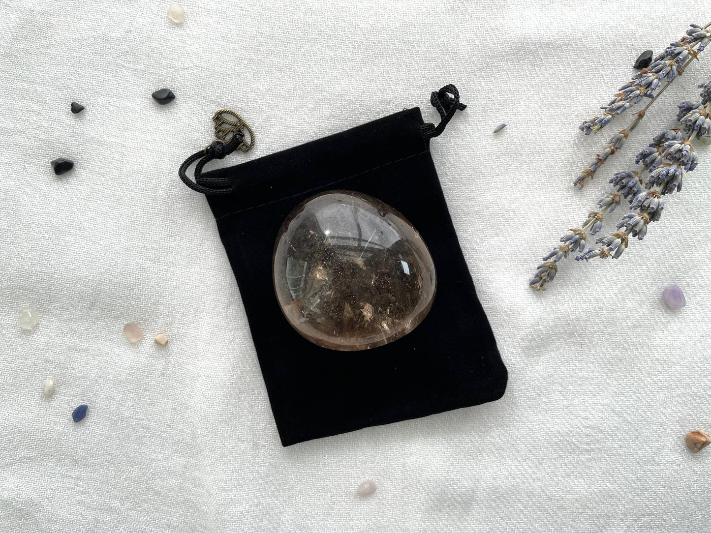 Smoky Quartz Palm Stone