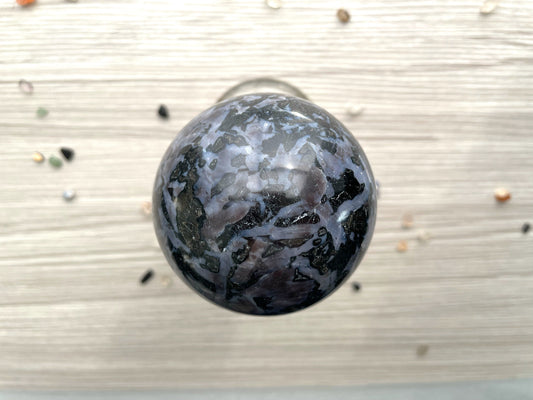 Indigo Gabbro Sphere. Reiki Infused