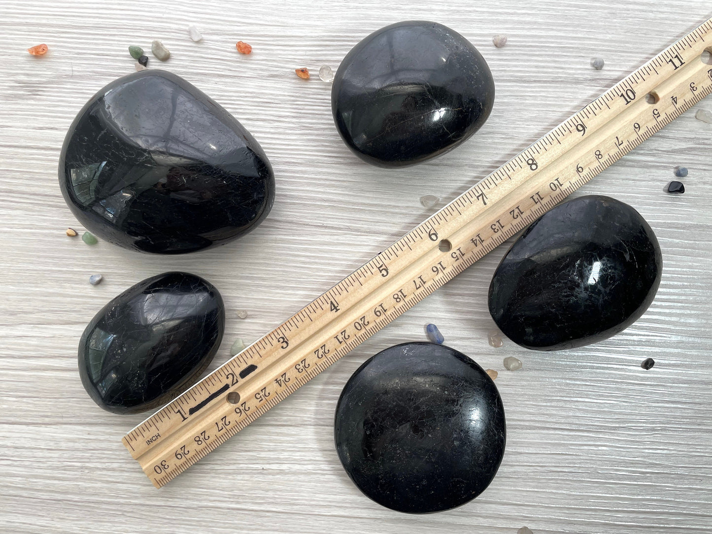 Black Tourmaline Large Pebble | Tourmaline Palm Stone | Crystal for Protection and Negative Thinking