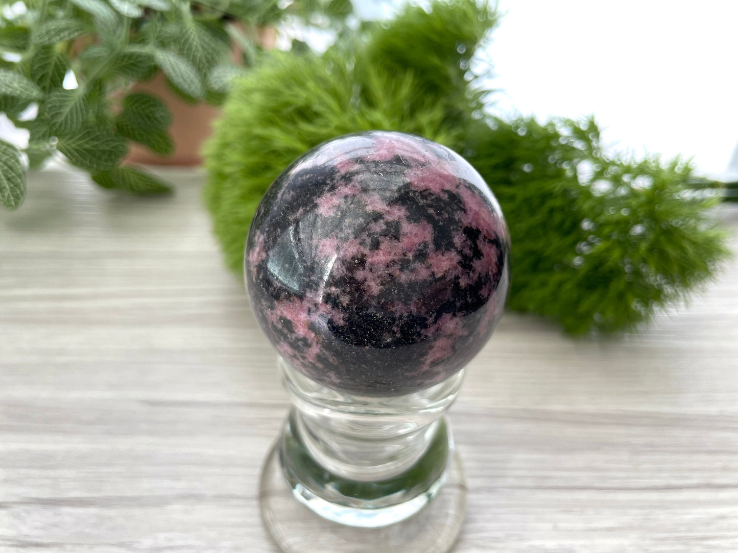 Rhodonite Sphere. Reiki Infused.
