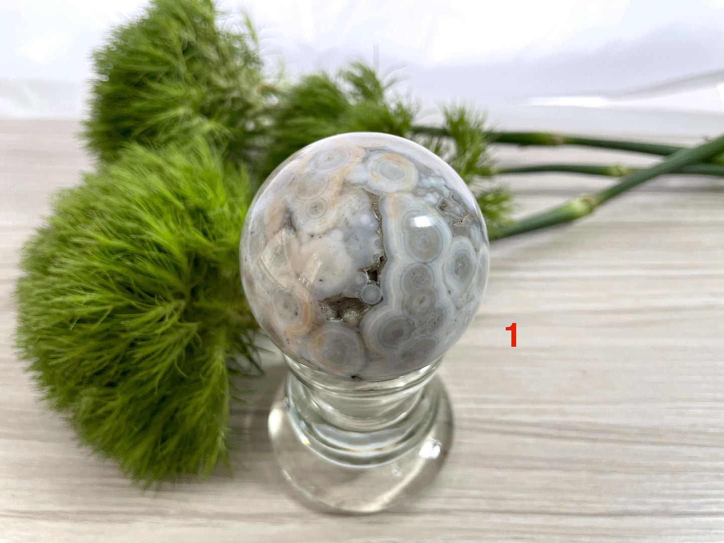 Flower Agate Sphere. Reiki Infused