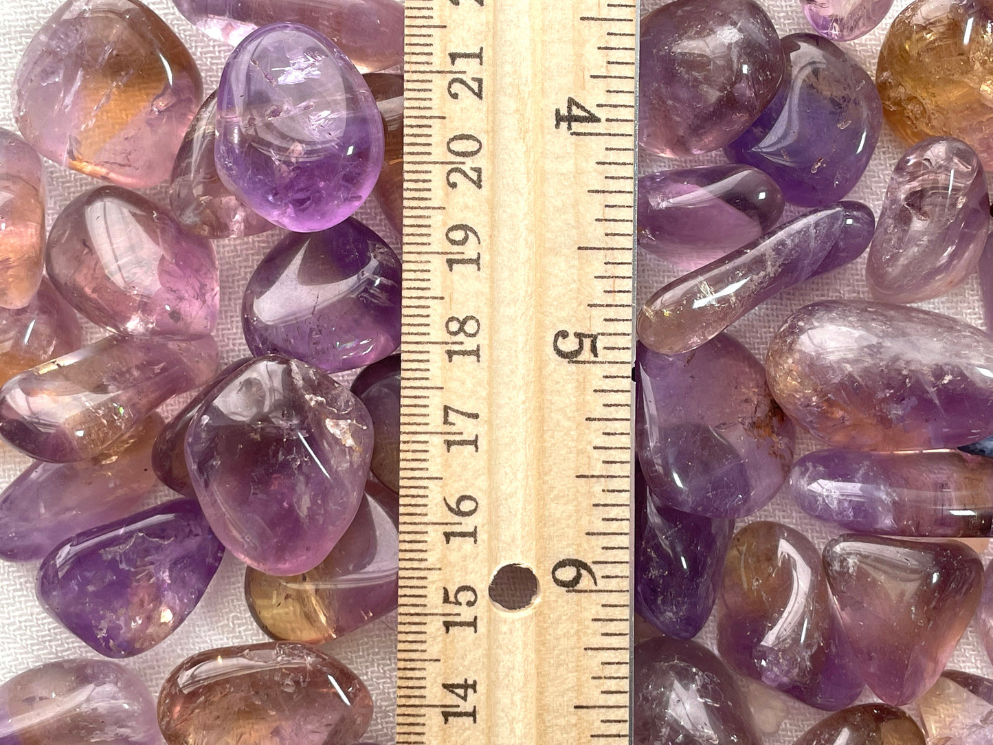 Ametrine, tumbled