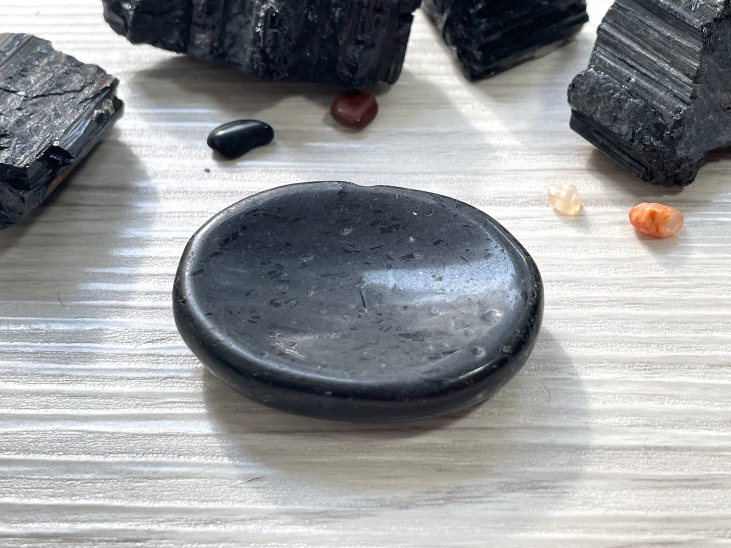 Black Tourmaline Worry Stone | Crystal for Protection and Negative Thinking
