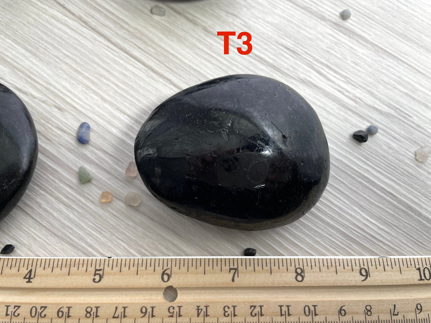 Black Tourmaline Large Pebble | Tourmaline Palm Stone | Crystal for Protection and Negative Thinking