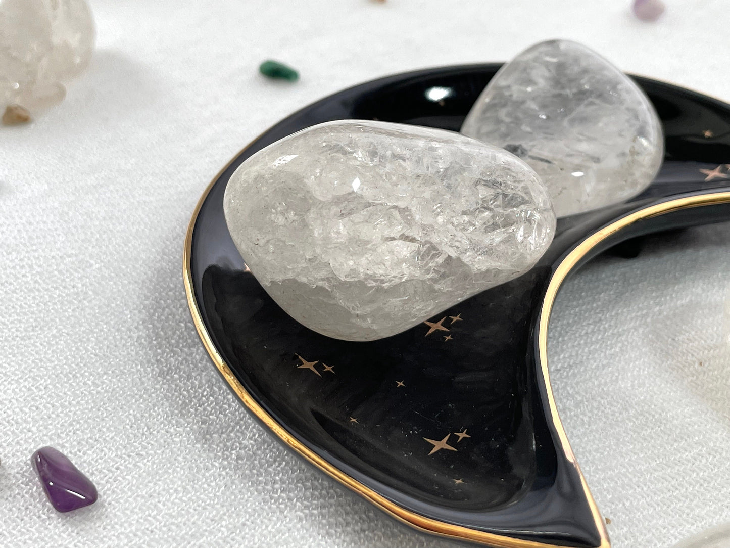 Clear Crackle Quartz, Tumbled | Crystal for Emotional Balance