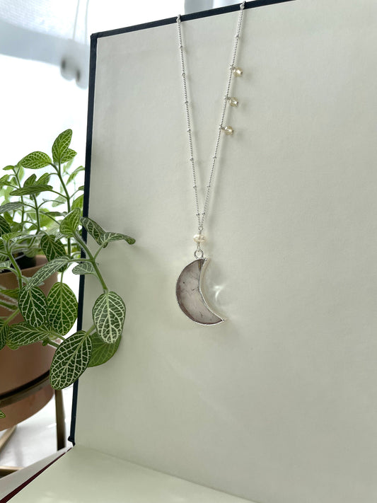 Agate Moon Necklace