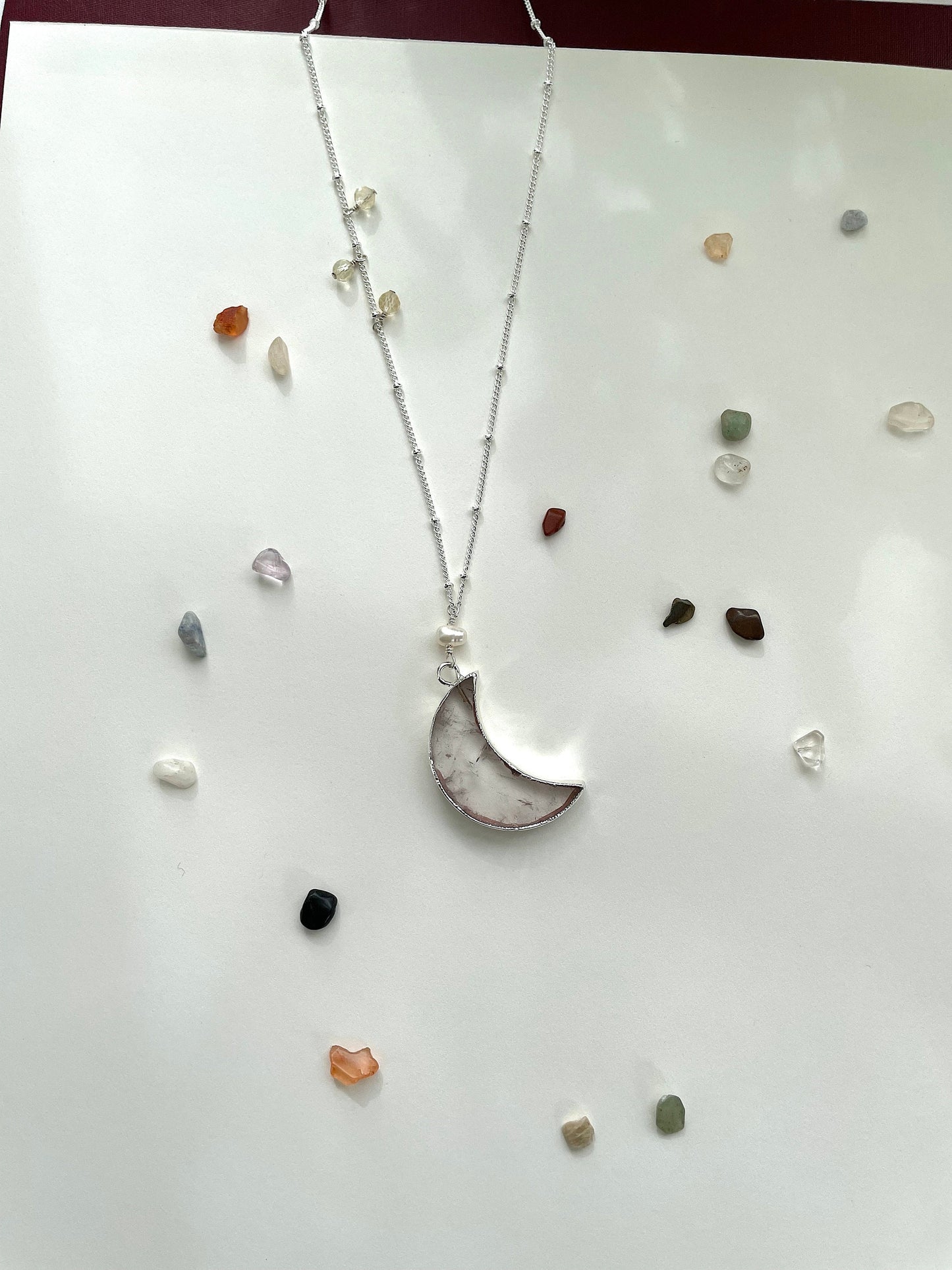 Agate Moon Necklace