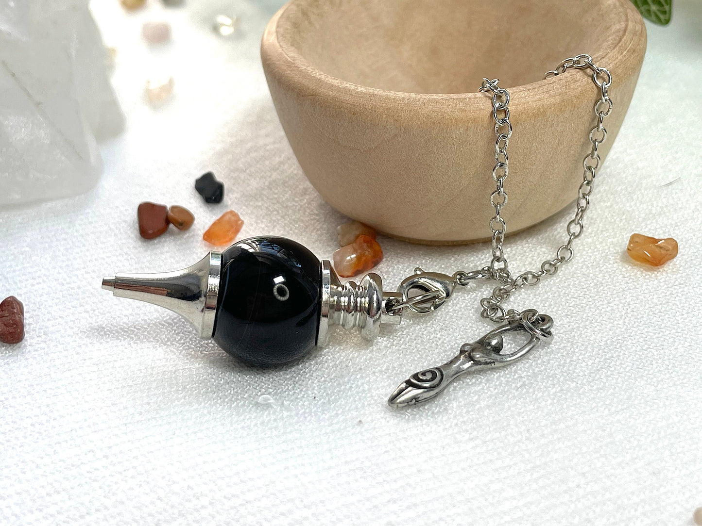 Goddess Pendulum in Black Onyx
