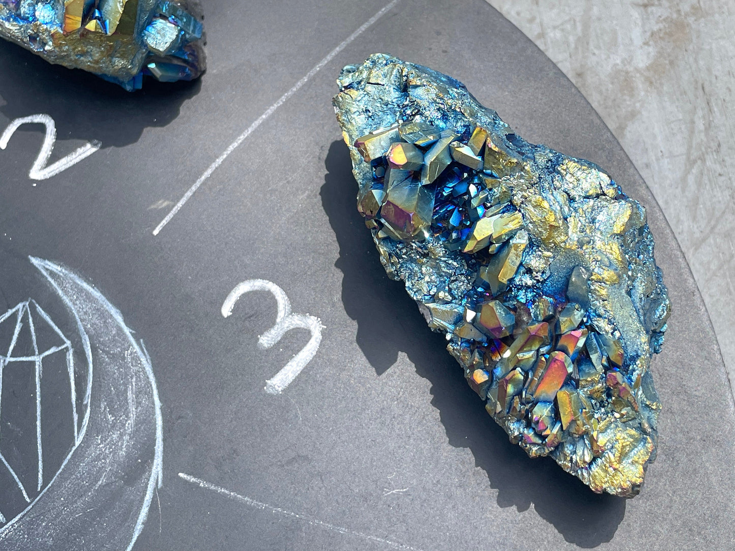 Titanium Angel Aura Quartz clusters