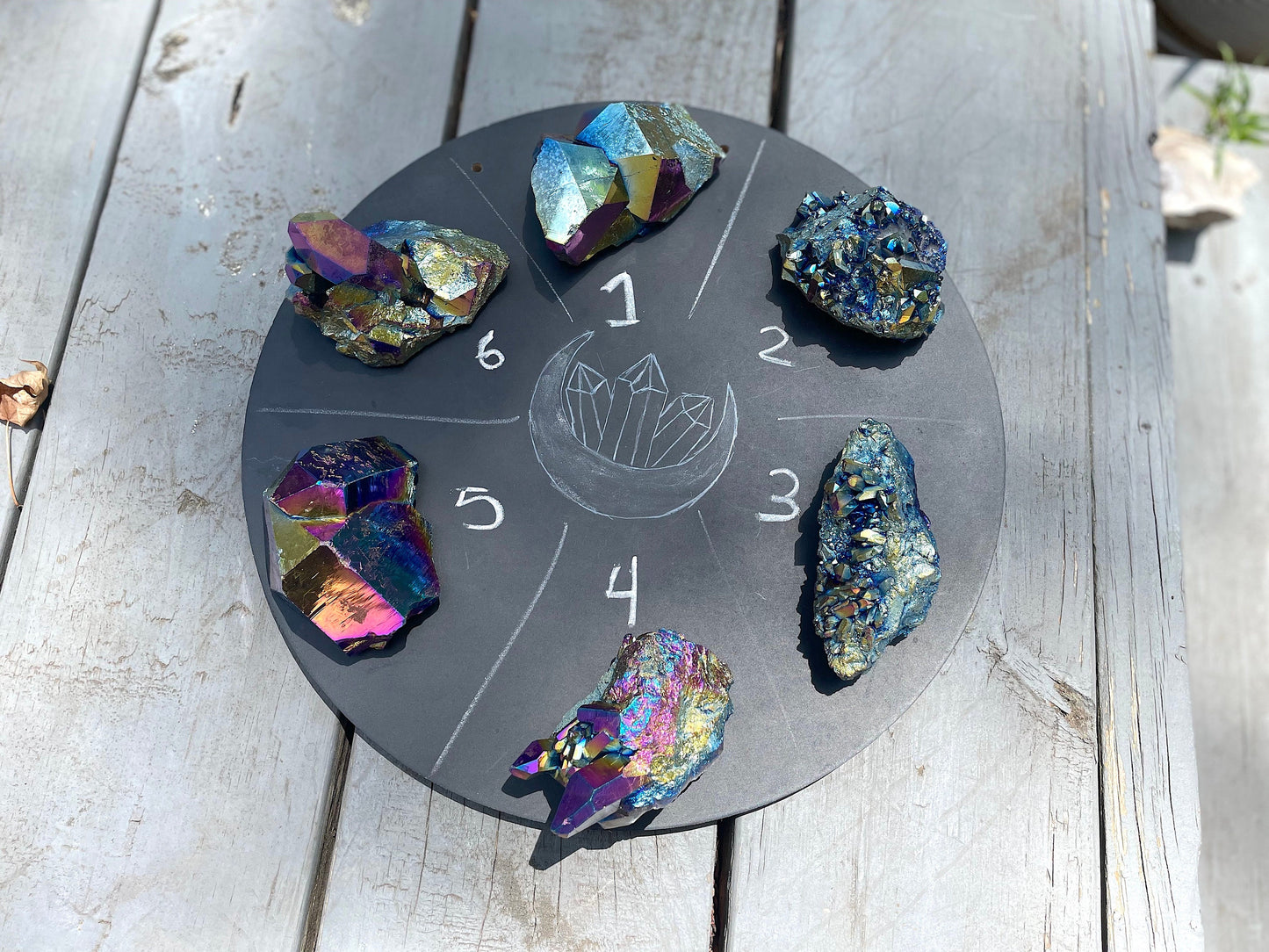 Titanium Angel Aura Quartz clusters