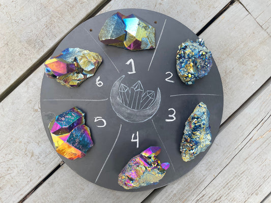 Titanium Angel Aura Quartz clusters