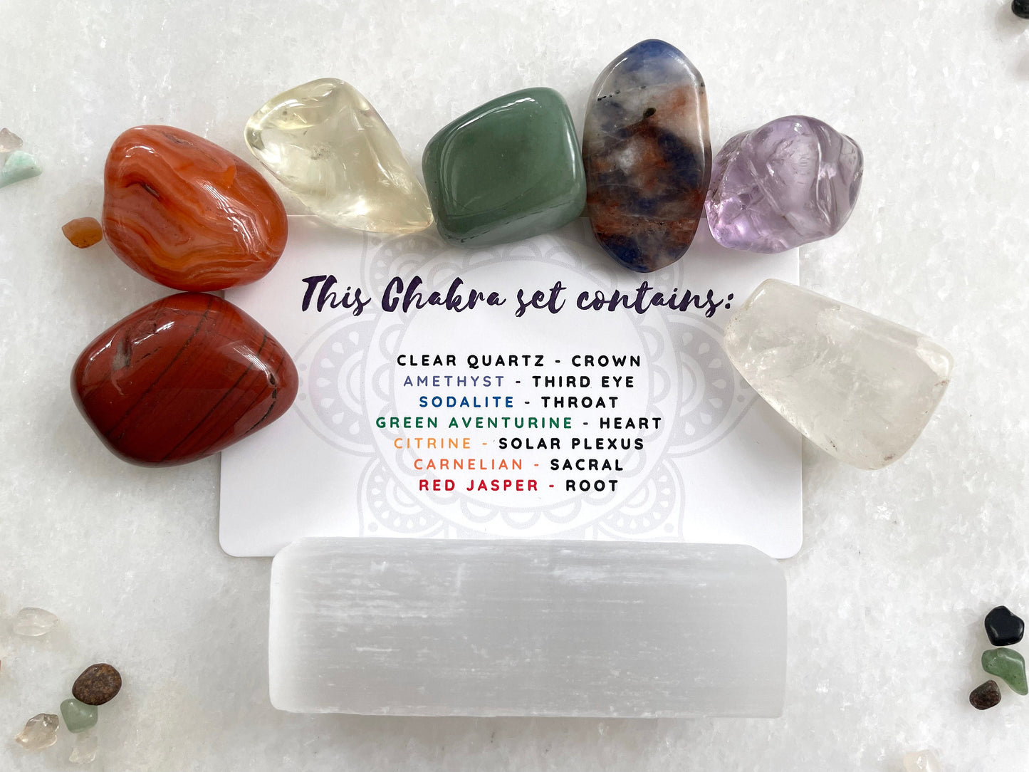 Energy Healing Set | Tumbled Chakra Stones & Recorded Meditation | Chakra Healing Combo | Reiki Crystals