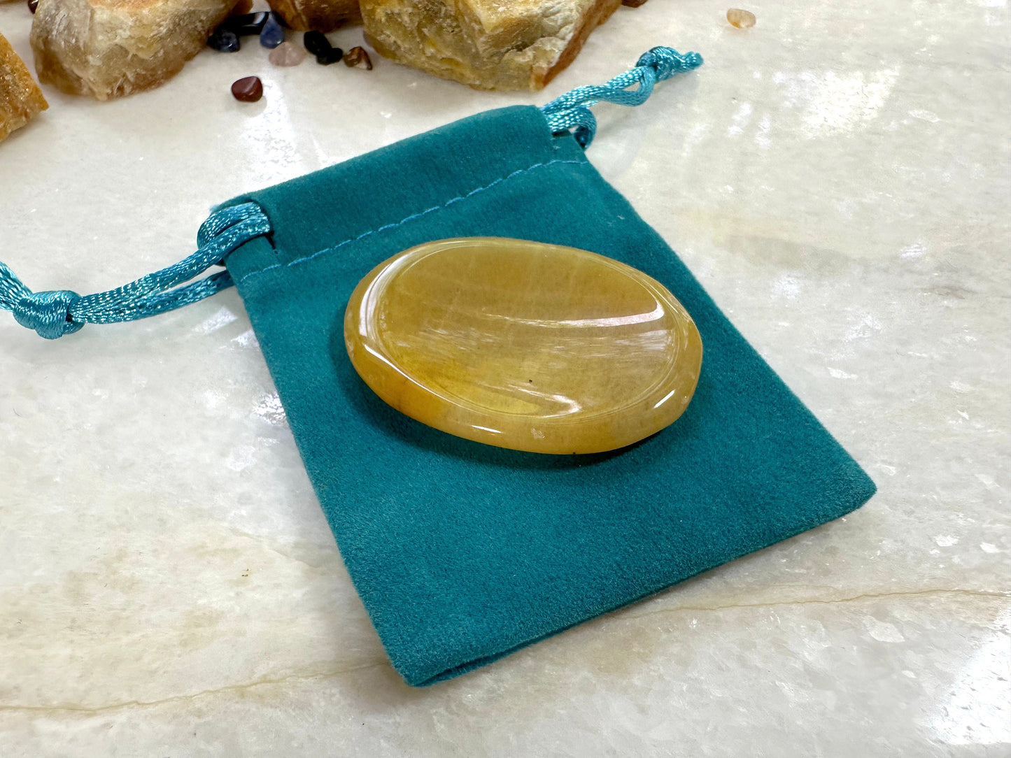 Worry Stone in Yellow Aventurine | Yellow Quartz | Thumb Stone