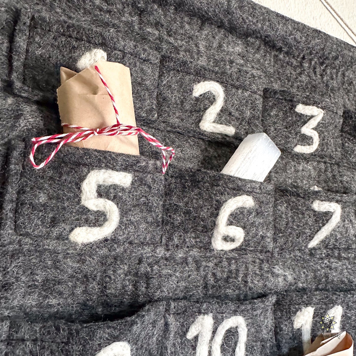24-day Fabric advent calendar with pockets can be used in any season or occasion of the year