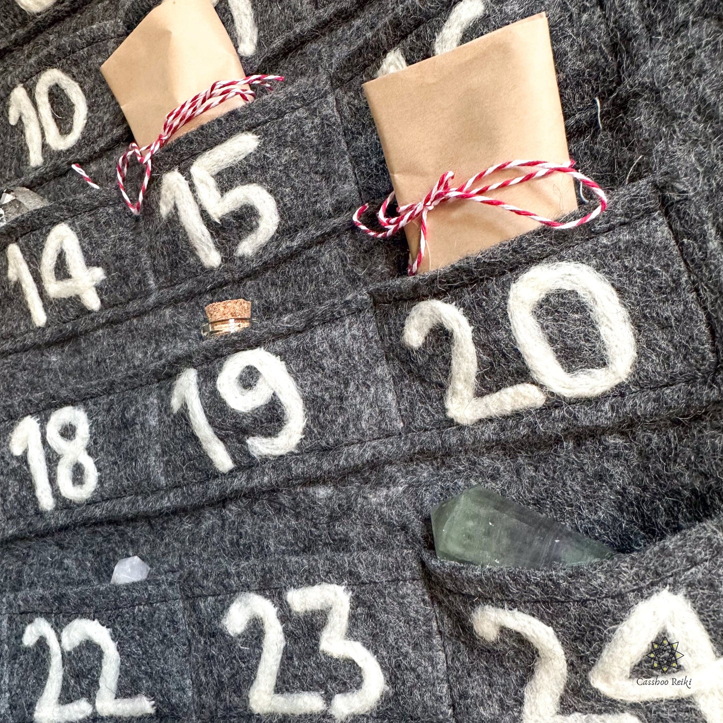 24-day Fabric advent calendar with pockets can be used in any season or occasion of the year