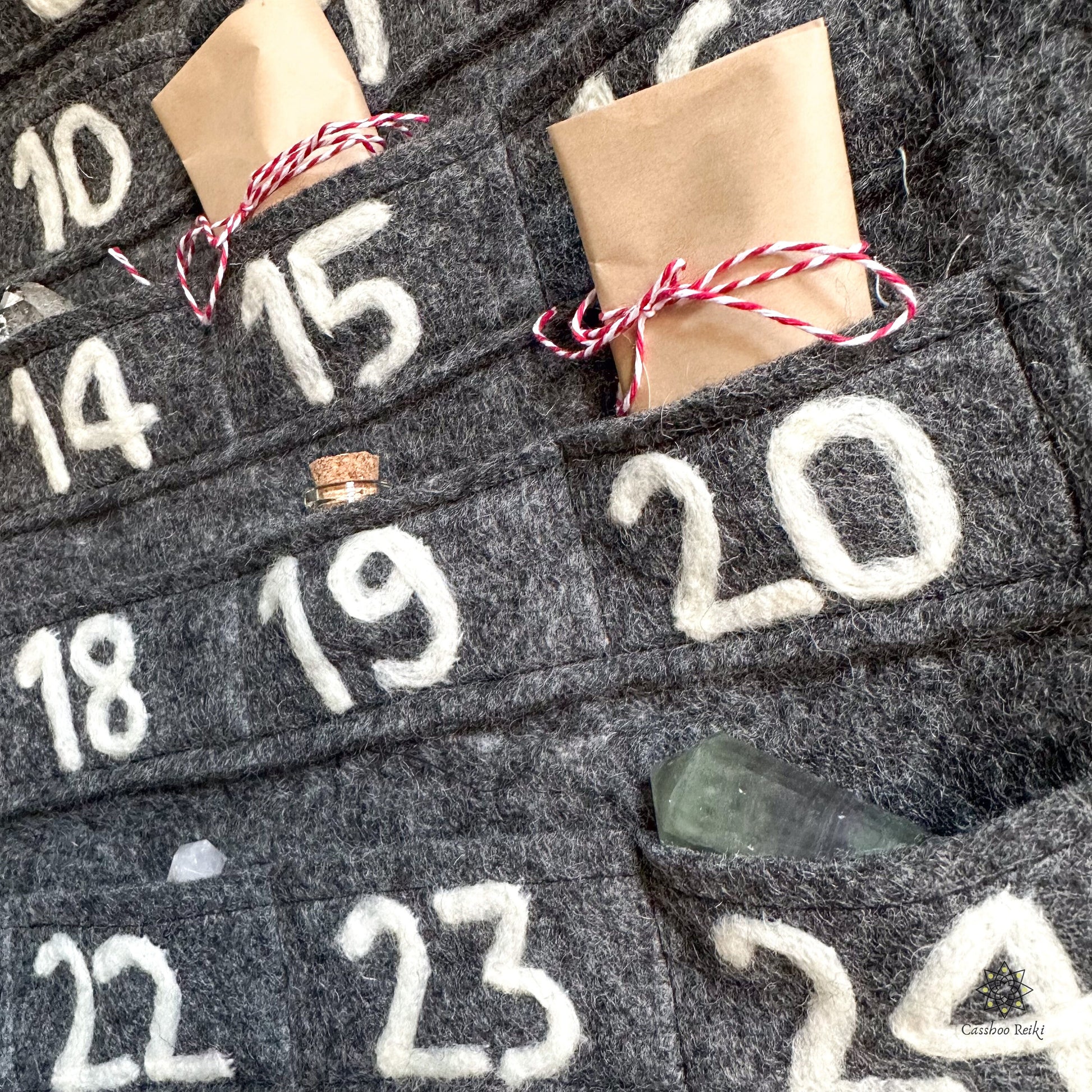 24-day Fabric advent calendar with pockets can be used in any season or occasion of the year