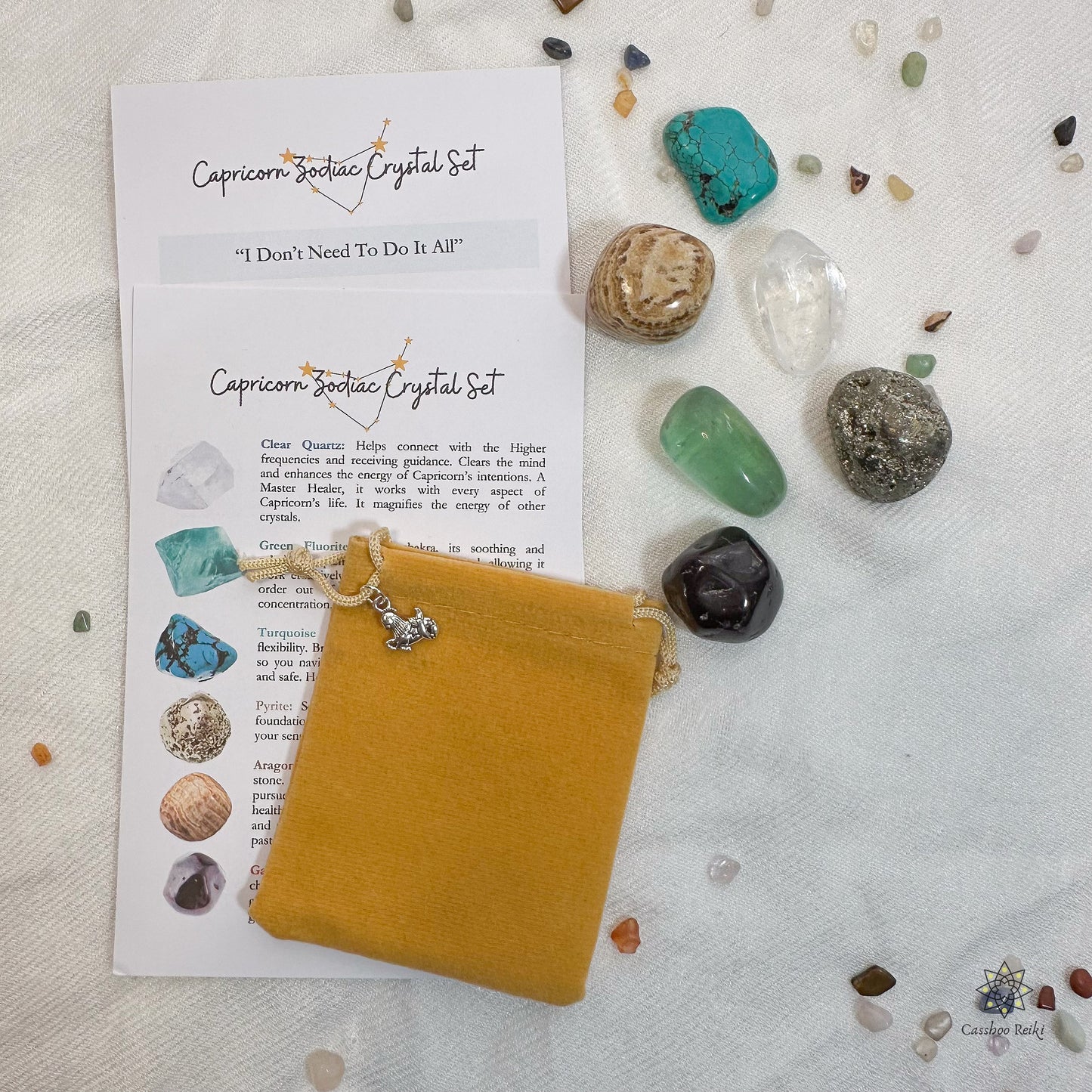 6 Crystal Set for Capricorn Zodiac | December-January Birthday Gift | Zodiac Sign Gift