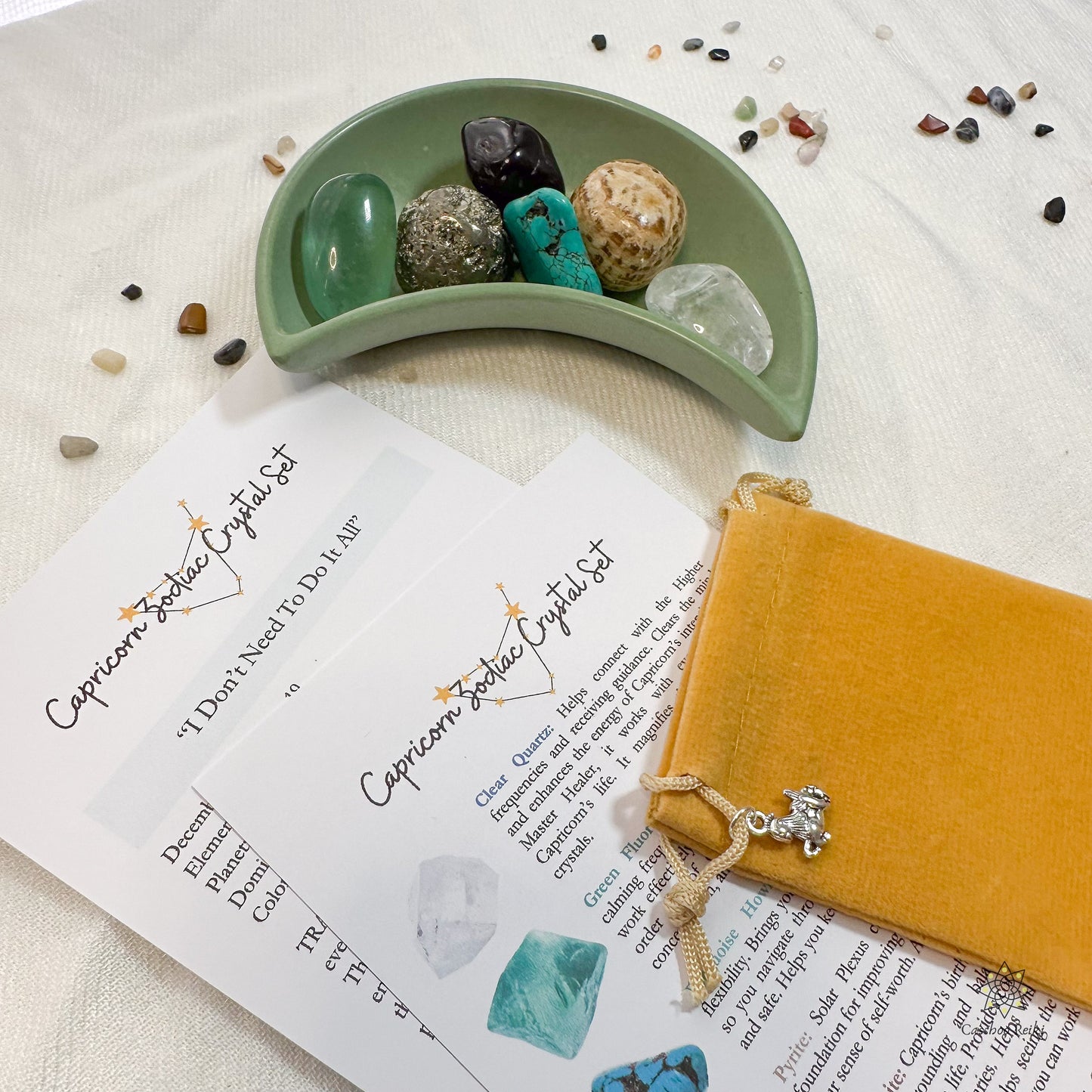 6 Crystal Set for Capricorn Zodiac | December-January Birthday Gift | Zodiac Sign Gift