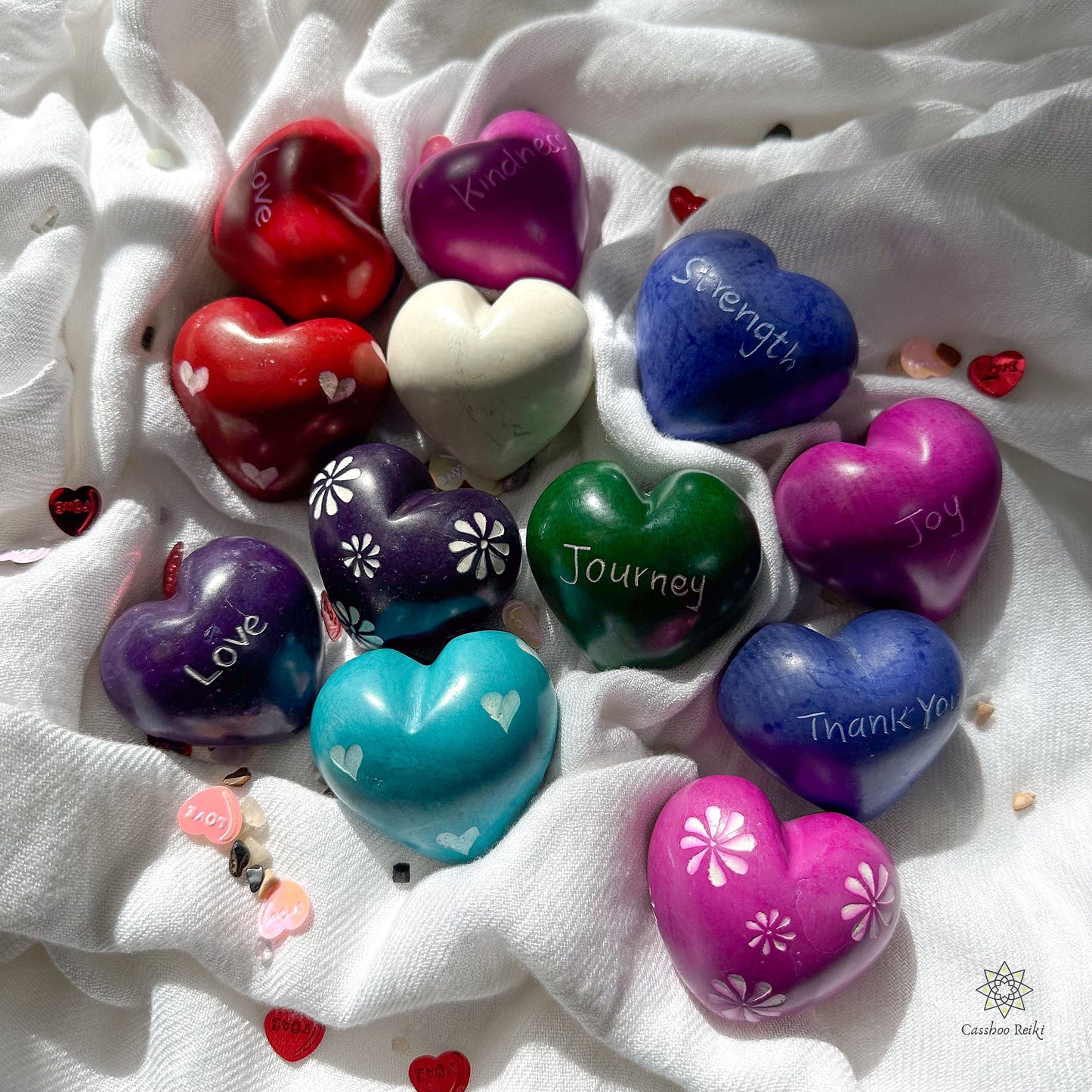 Soapstone Puffy Heart | Heart shaped Palm Stones | Kenyan Soapstone